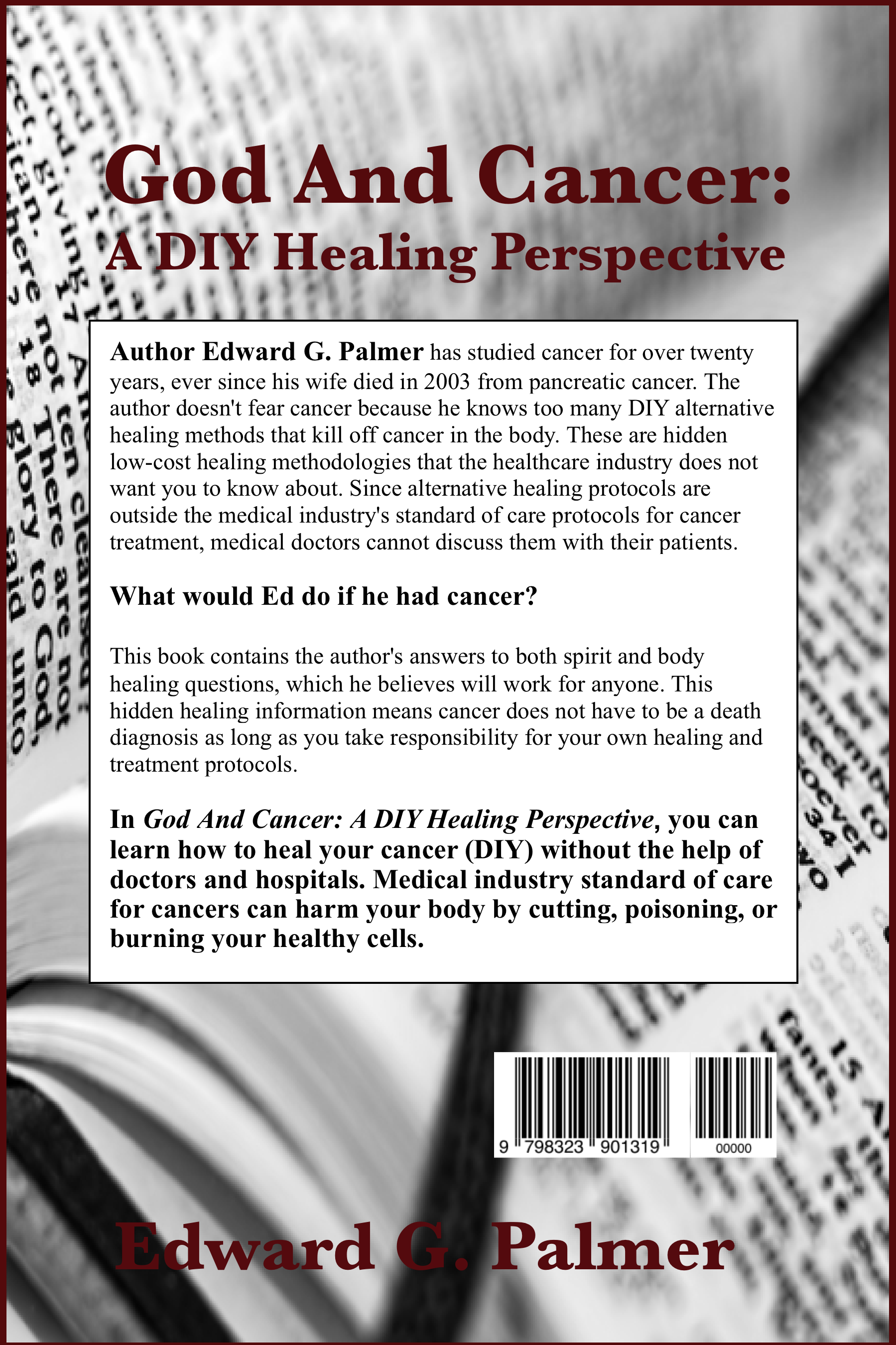 Back cover of God And Heainng: A Bible Perspective